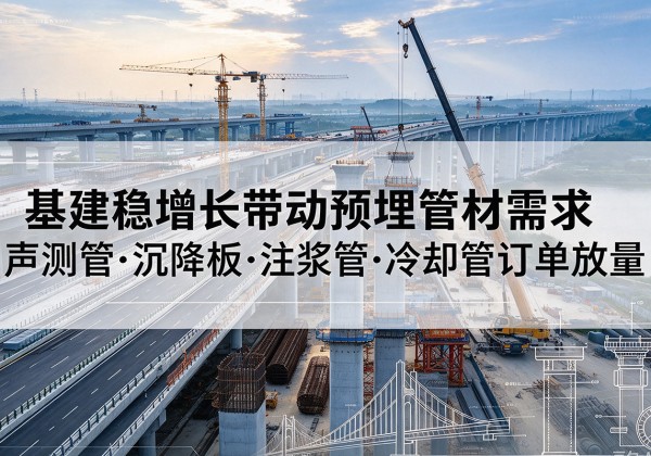 五莲基建稳增长带动预埋监测管材需求，声测管、沉降板、注浆管订单持续放量